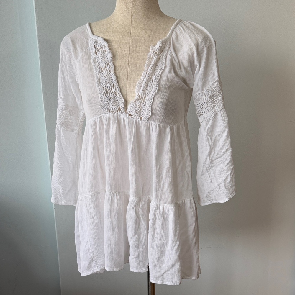 White Lace Boho O’Neil cover up